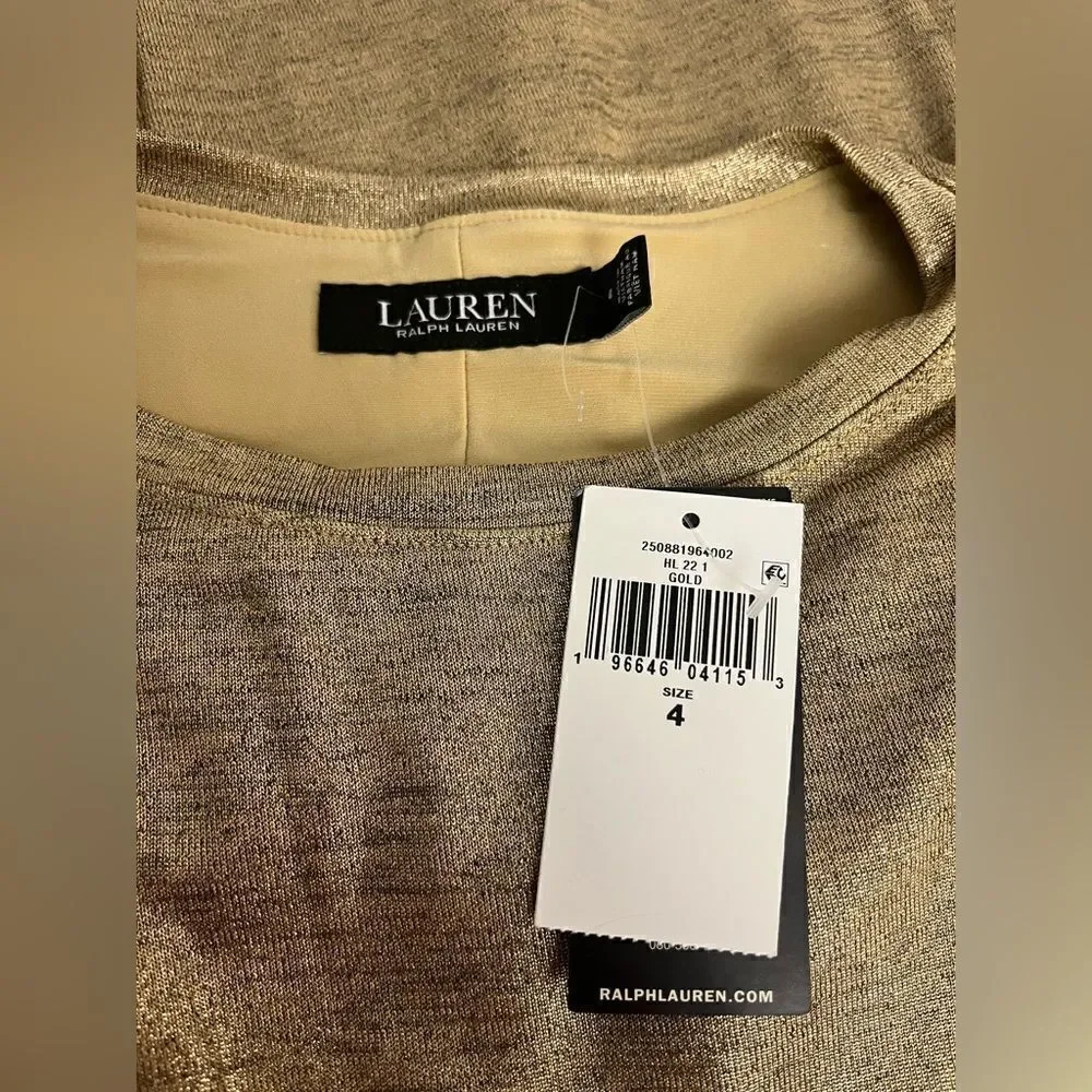Lauren Ralph Lauren gold dress nwt size 4